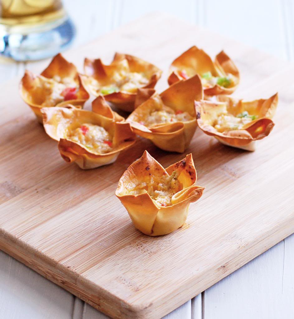 Cheesy Pork Wonton Cups