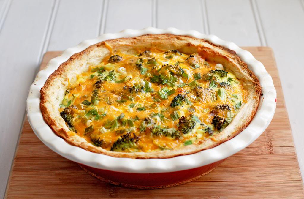 Broccoli and Cheddar Quiche with Mashed Potato Crust | Culinary Cool