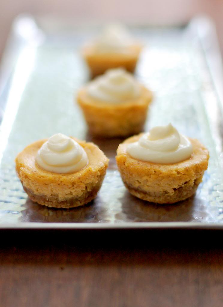 Mini Pumpkin Cheesecakes with Almond Crust | Culinary Cool