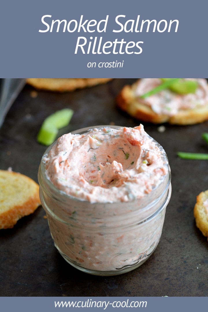 Smoked Salmon Rillettes with dill and lemon, served on crostini - the perfect hors d'oeuvres | Culinary Cool www.culinary-cool.com