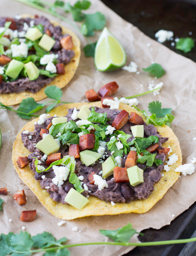 Black Bean and Chorizo Tostada | Culinary Cool