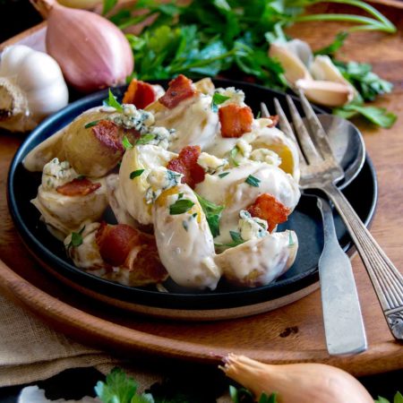 Warm Potato Salad with Blue Cheese and Bacon | Culinary Cool www.culinary-cool.com