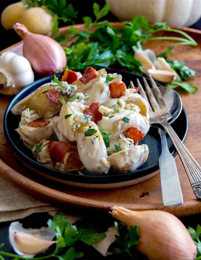 Warm Potato Salad with Blue Cheese and Bacon | Culinary Cool www.culinary-cool.com