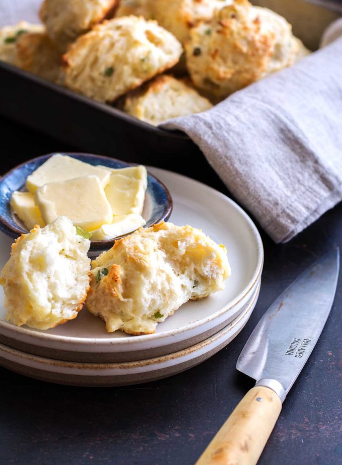Goat Cheese and Scallion Drop Biscuits | Culinary Cool www.culinary-cool.com
