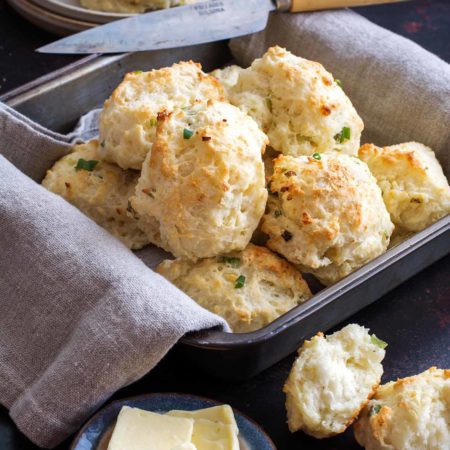 Goat Cheese and Scallion Drop Biscuits | Culinary Cool www.culinary-cool.com