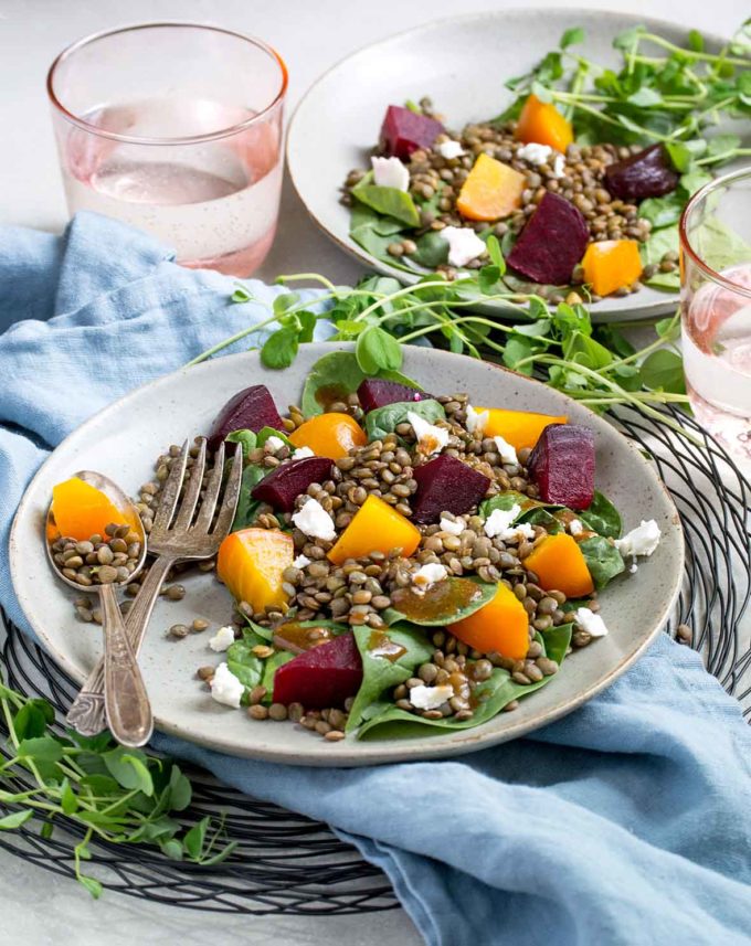 Roasted Beet and Lentil Salad with Goat's Cheese | Culinary Cool www.culinary-cool.com