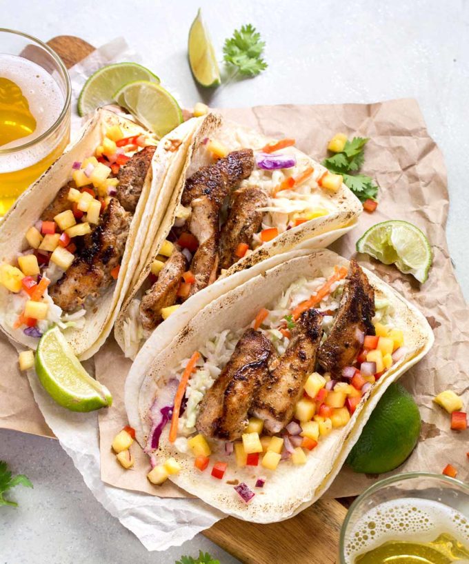 Caribbean Spiced Chicken Tacos with Pineapple Salsa | Culinary Cool www.culinary-cool.com