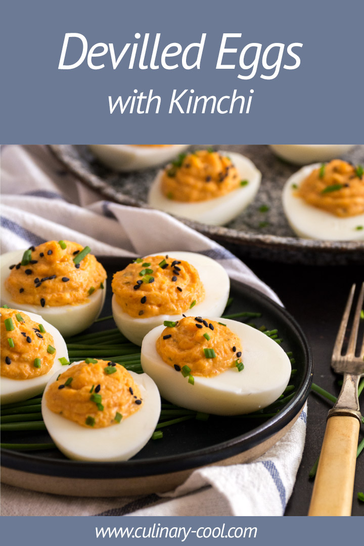 Kimchi Devilled Eggs #Kimchi #deviledeggs #devilledeggs | Culinary Cool | www.culinary-cool.com