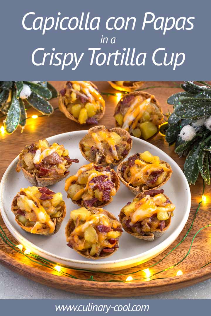 Chorizo con Papas in a Crispy Tortilla Cup | Culinary Cool