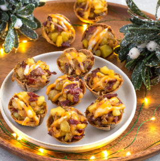 Chorizo con Papas in a Crispy Tortilla Cup | Culinary Cool www.culinary-cool.com