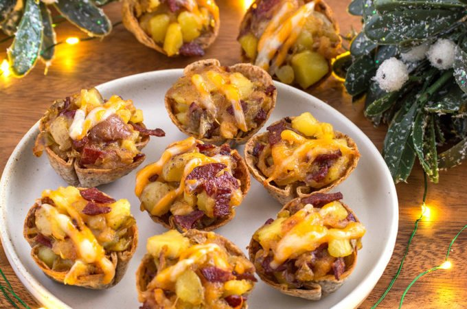Chorizo con Papas in a Crispy Tortilla Cup | Culinary Cool www.culinary-cool.com