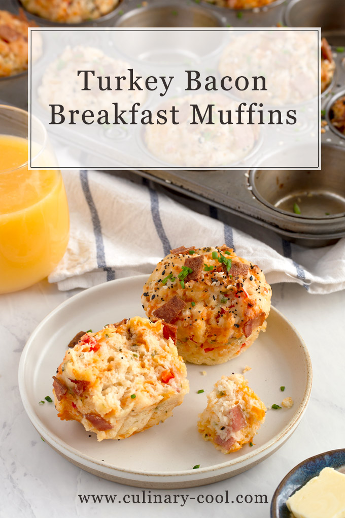 Turkey Bacon Breakfast Muffins | A cross between a drop biscuit and a muffin | Culinary Cool