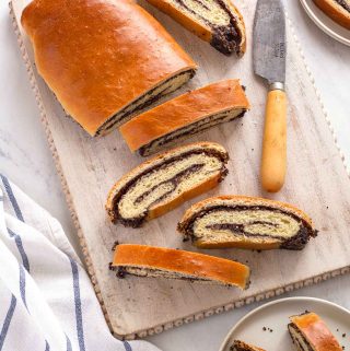 Poppy seed roll, cut into several slices