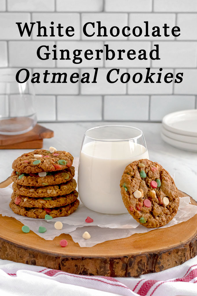 White Chocolate Gingerbread Oatmeal Cookies