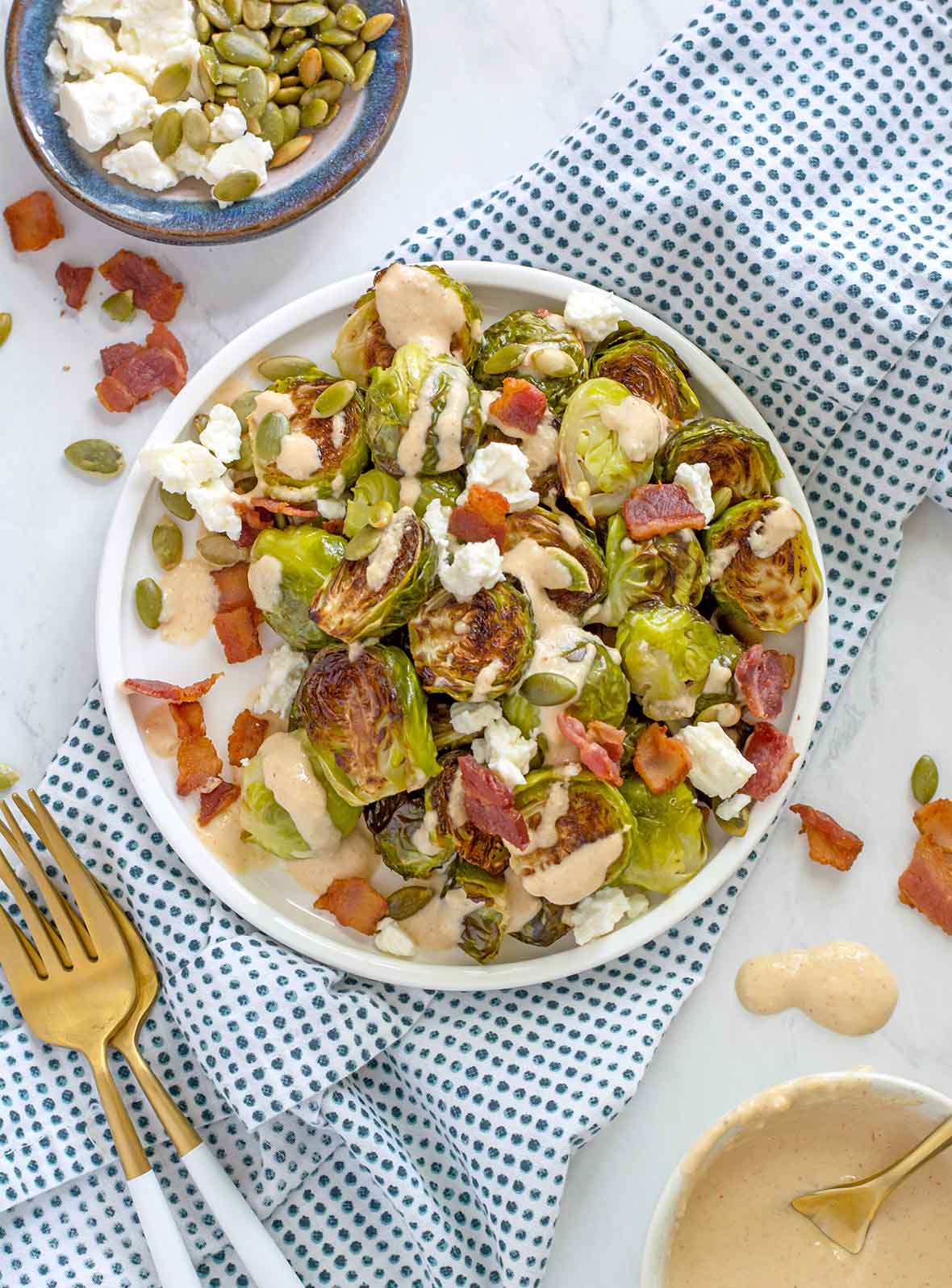 Roasted Brussels Sprouts with Lemon Tahini Sauce Culinary Cool