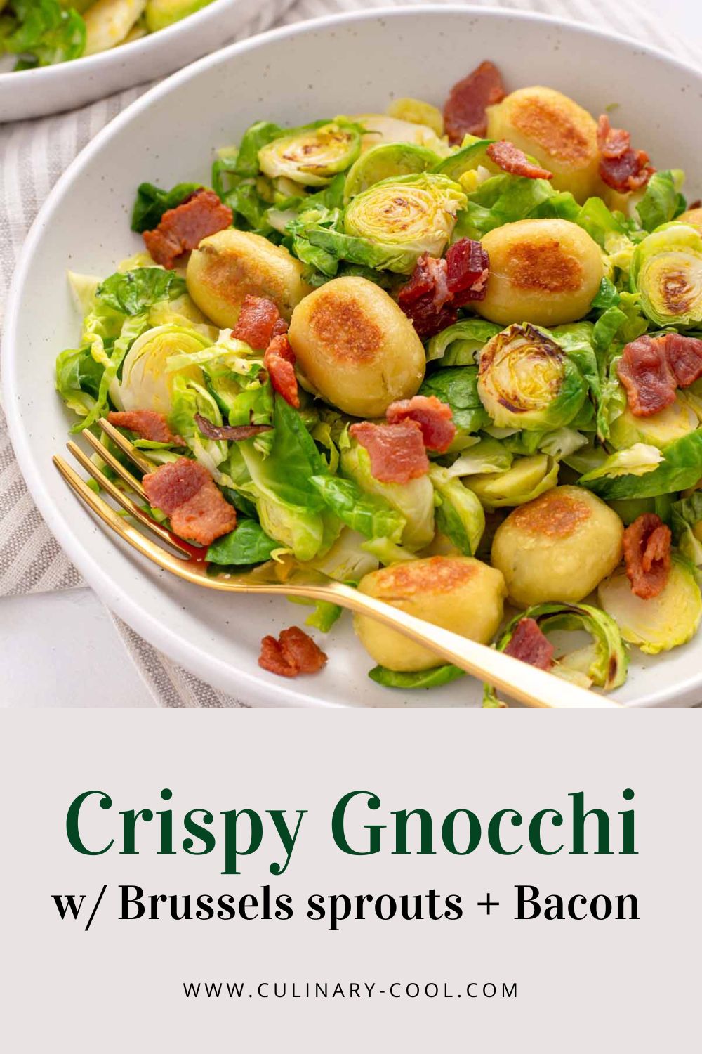 Crispy Gnocchi with Brussels sprouts and Bacon